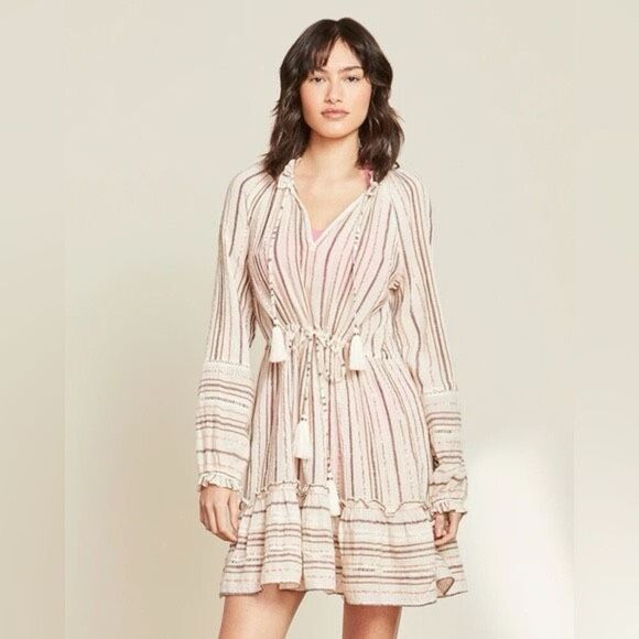 Veronica Beard Danica Ivory Metallic Striped Mini Dress Size Small - Picture 1 of 6